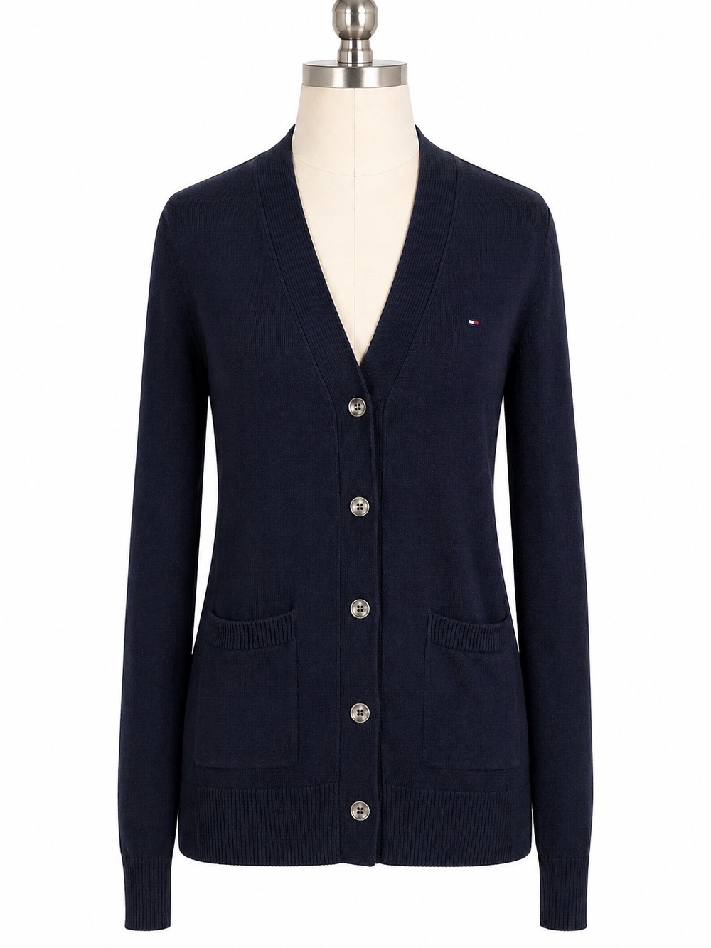 Tommy Hilfiger Essential Solid Cardigan | Old Money Prep | Women's XS